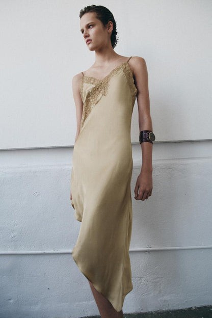 ASYMMETRIC SATIN DRESS