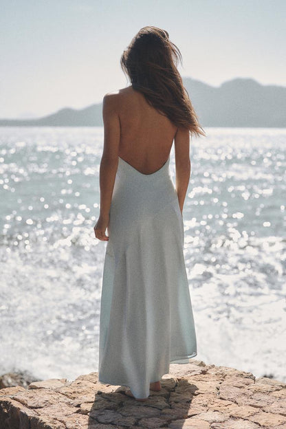 FLOWING HALTER DRESS