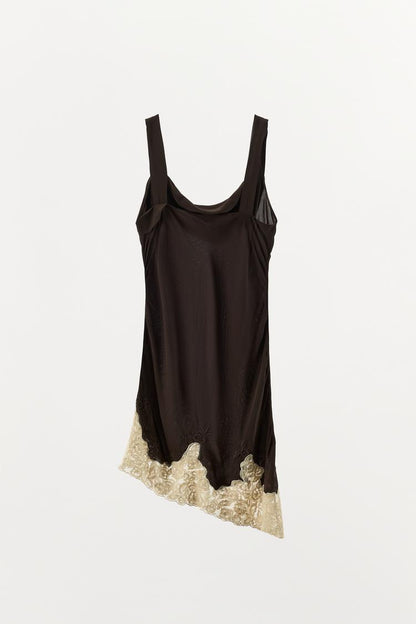 100% VISCOSE DRESS WITH EMBROIDERED LACE