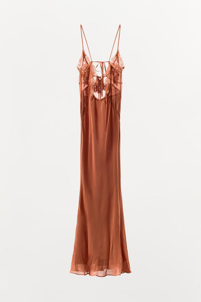 GEORGETTE EMBROIDERED BEADED DRESS
