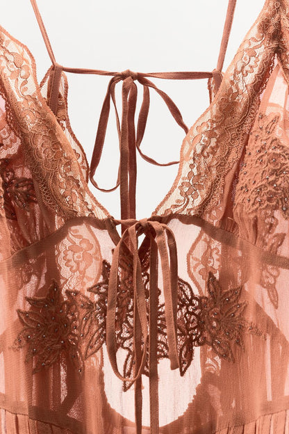 GEORGETTE EMBROIDERED BEADED DRESS