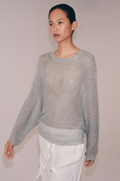 METALLIC THREAD KNIT JUMPER