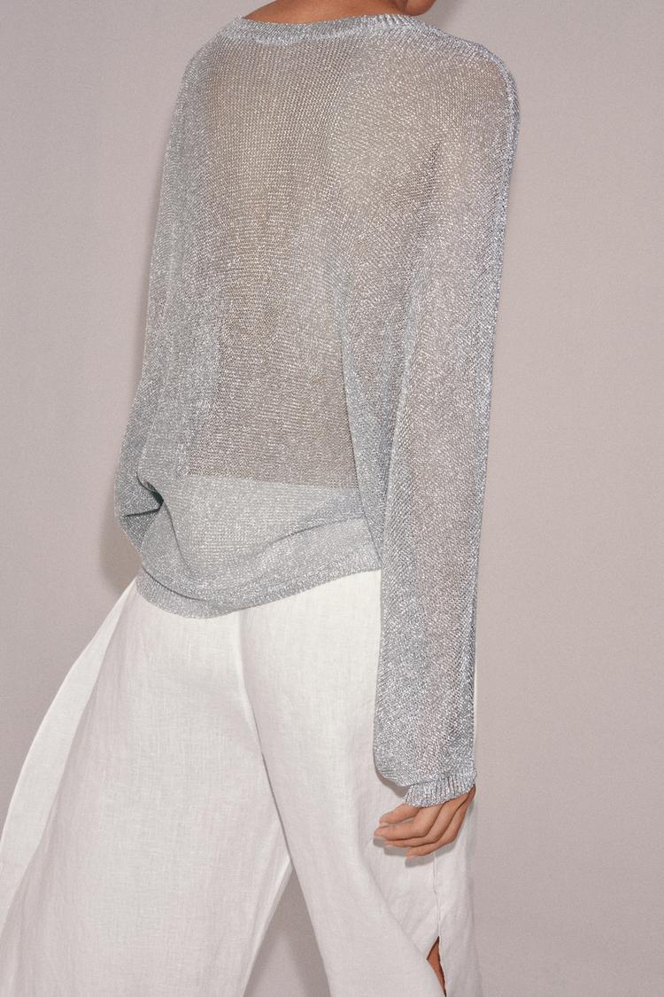 METALLIC THREAD KNIT JUMPER