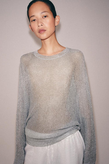 METALLIC THREAD KNIT JUMPER