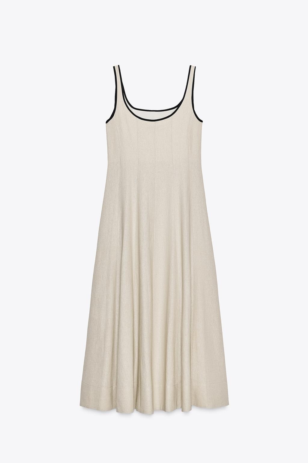 MIDI DRESS WITH CONTRAST PIPING