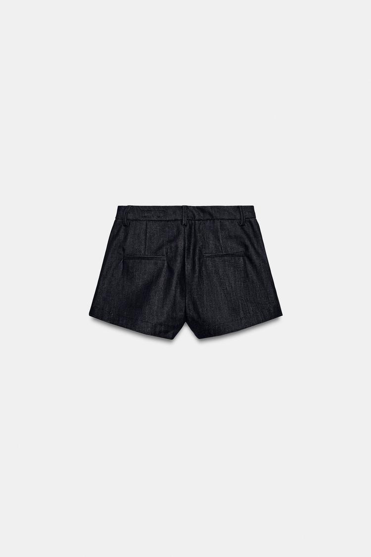 DARTED DENIM SHORTS