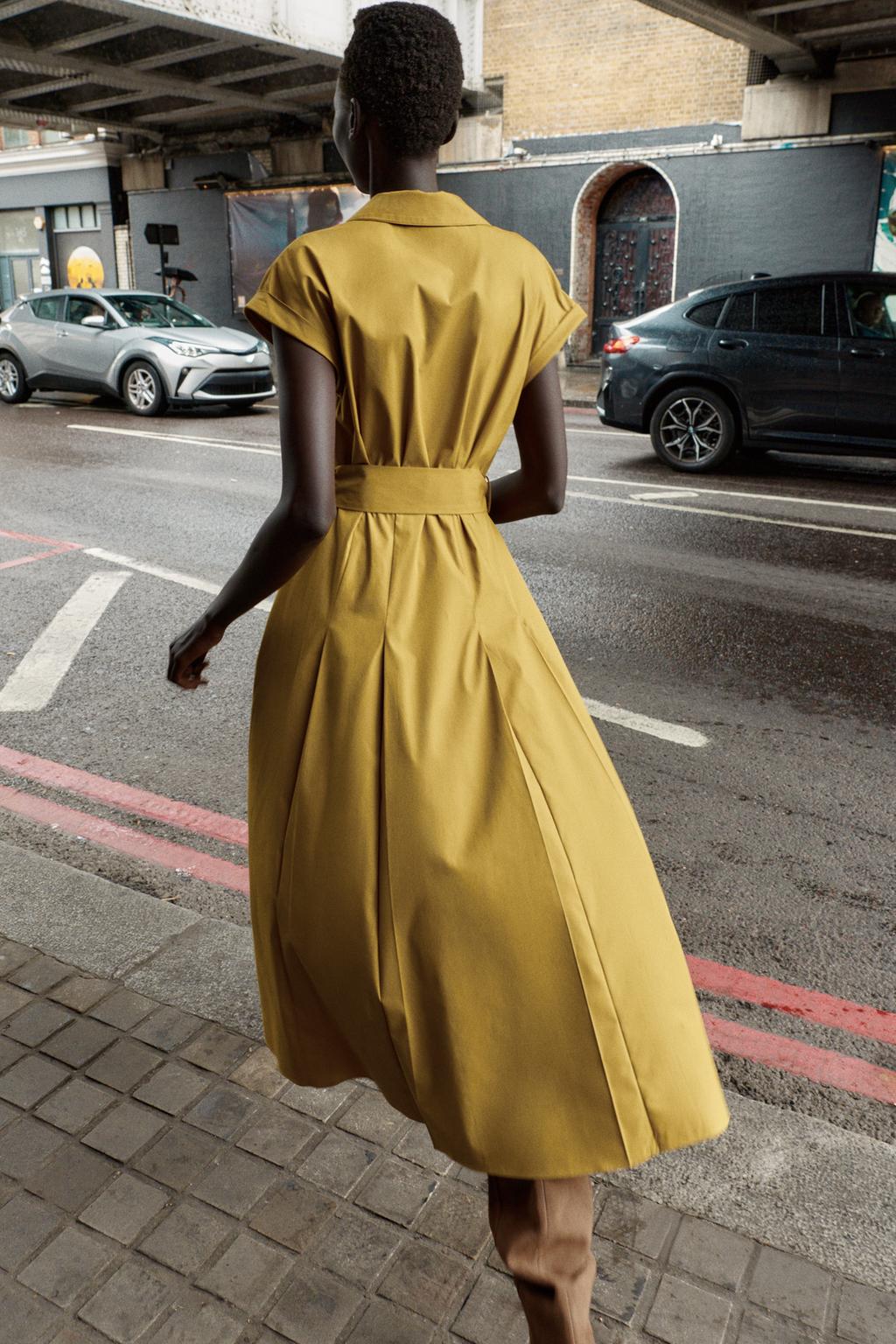 POPLIN MIDI DRESS