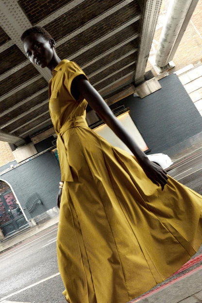 POPLIN MIDI DRESS