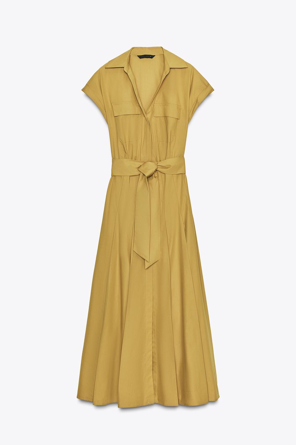 POPLIN MIDI DRESS