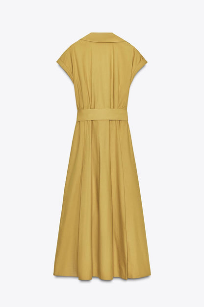POPLIN MIDI DRESS