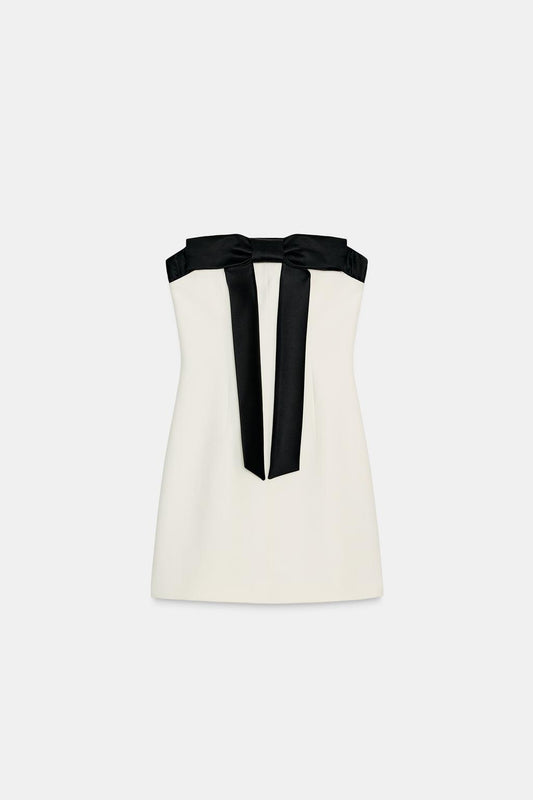 STRAPLESS DRESS WITH BOW