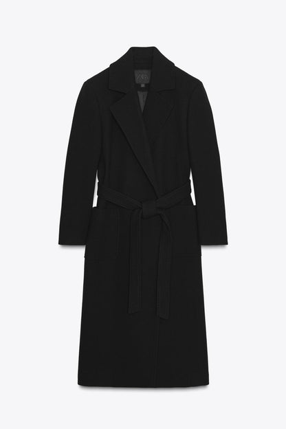 WOOL BLEND BELTED COAT ZW COLLECTION
