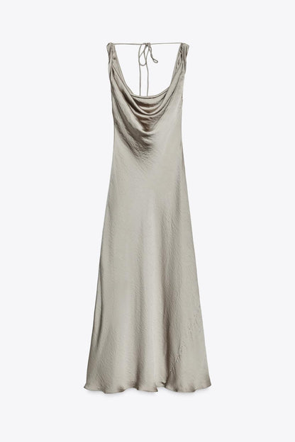 LONG SATIN DRESS