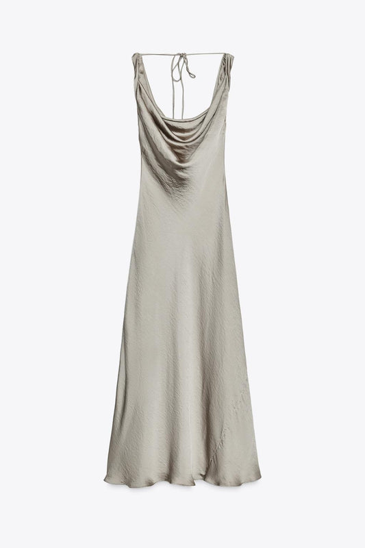 LONG SATIN DRESS