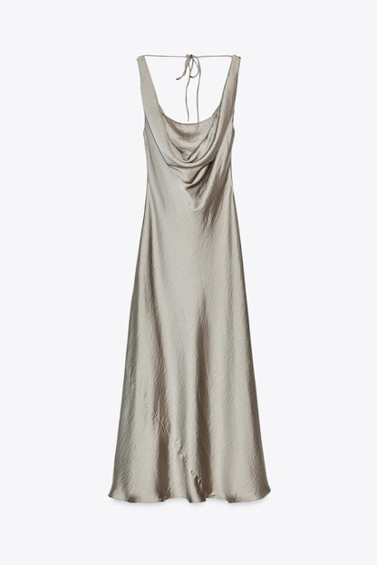LONG SATIN DRESS