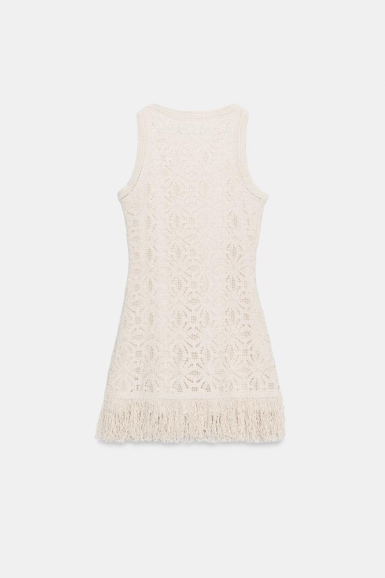 SHORT CROCHET DRESS WITH FRINGING