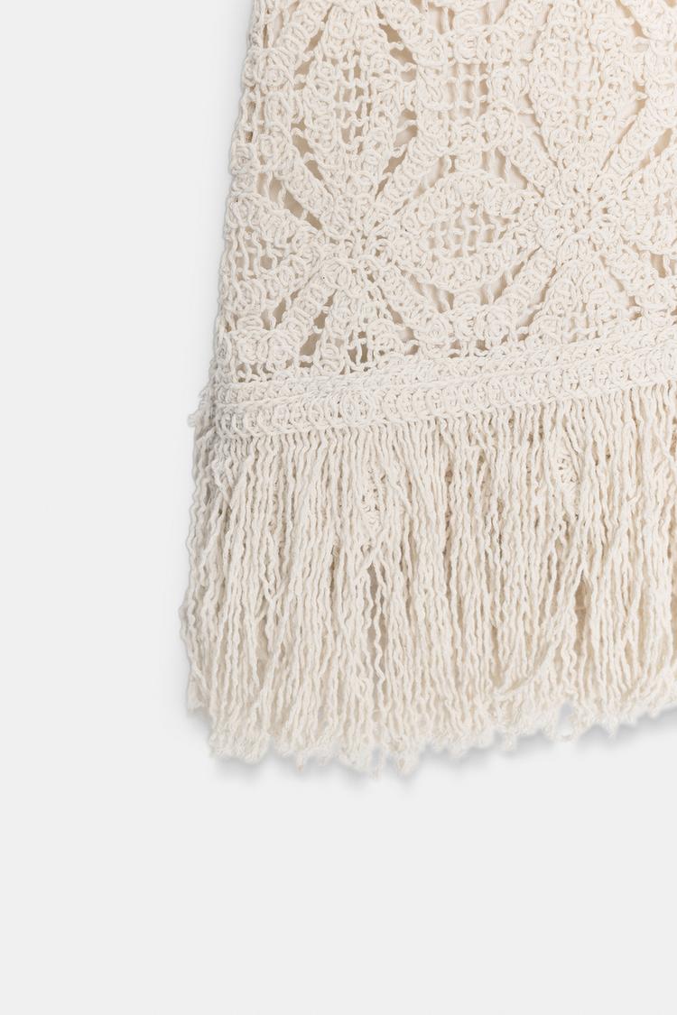 SHORT CROCHET DRESS WITH FRINGING