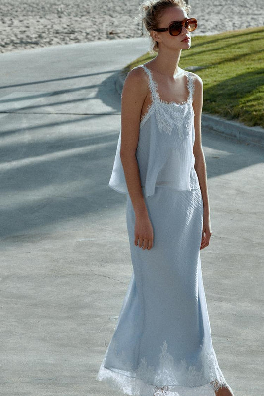 LACE-TRIMMED CAMISOLE TOP