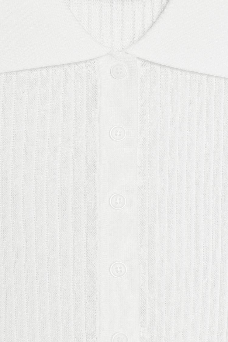 SEMI-SHEER KNIT POLO SHIRT