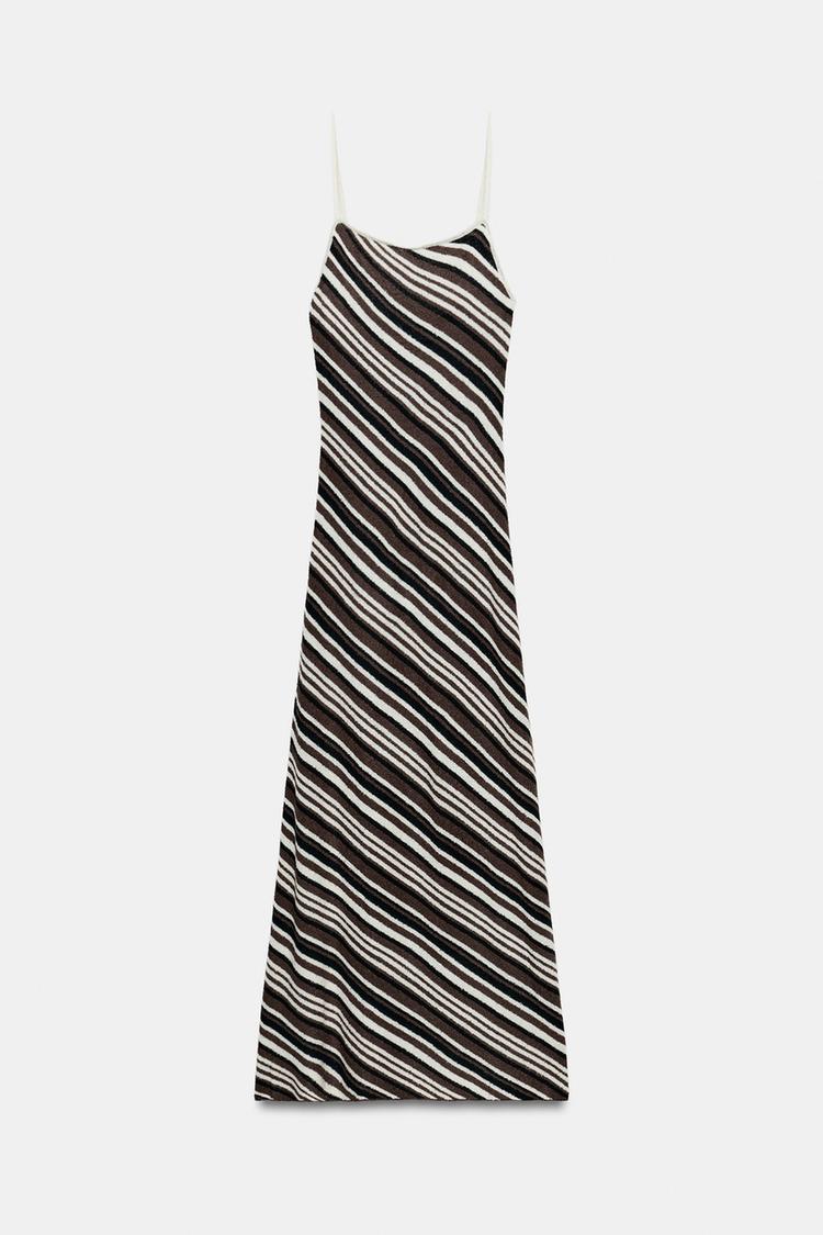 STRIPED RUSTIC MIDI DRESS