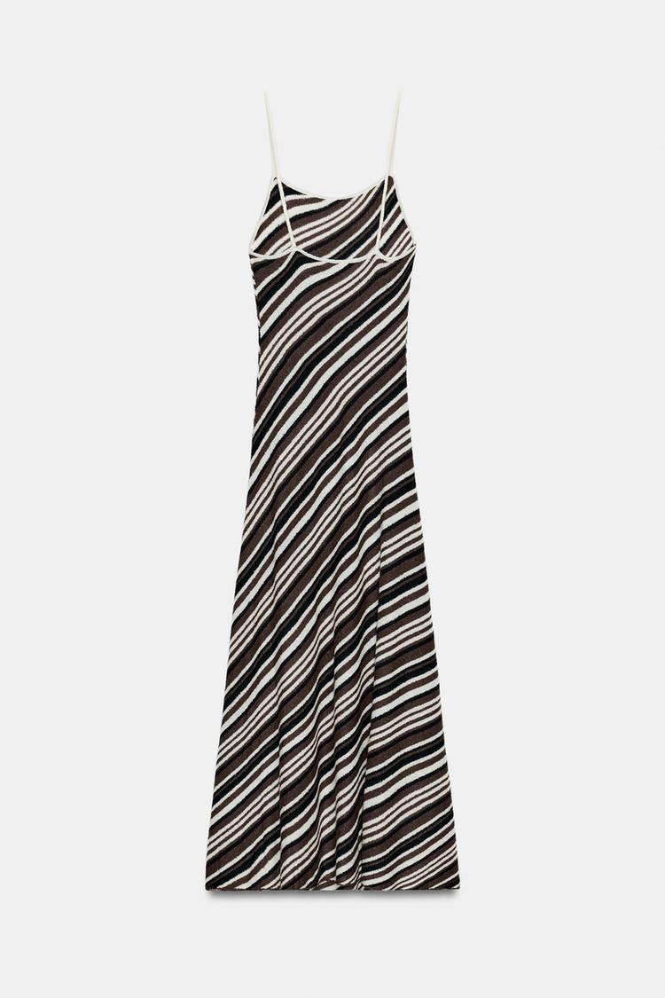 STRIPED RUSTIC MIDI DRESS