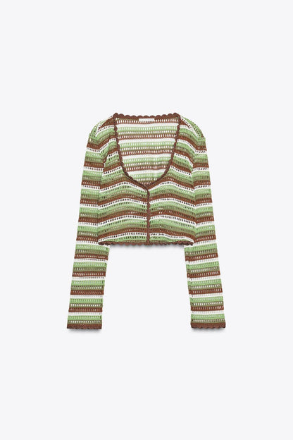 CROCHET STRIPE TOP