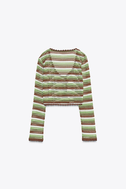 CROCHET STRIPE TOP
