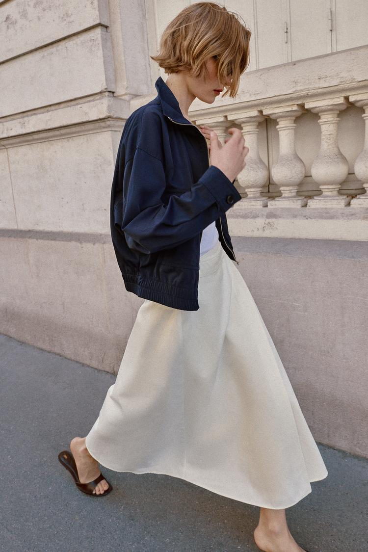 HIGH COLLAR JACKET WITH FLAP POCKETS