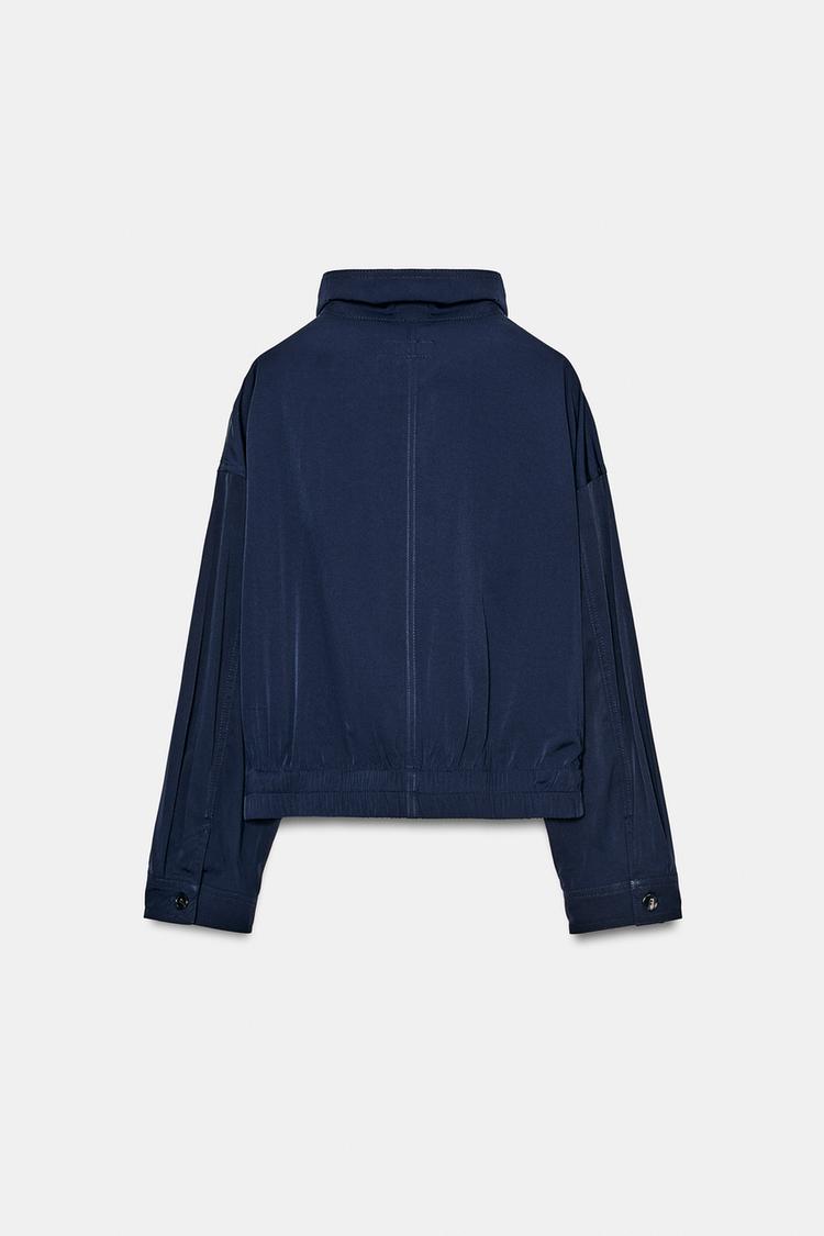 HIGH COLLAR JACKET WITH FLAP POCKETS