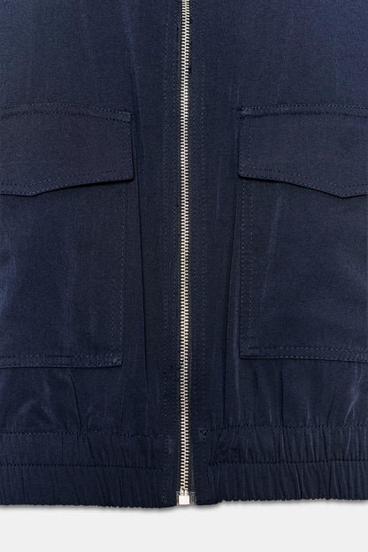 HIGH COLLAR JACKET WITH FLAP POCKETS