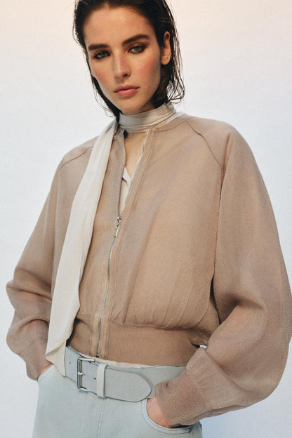 KNIT BOMBER JACKET