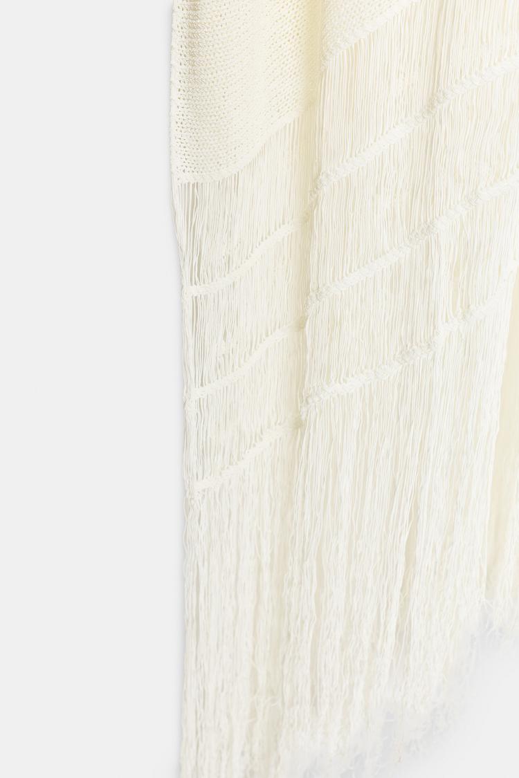 FRINGED KNIT TUNIC COVER-UP