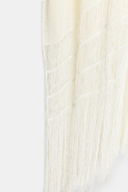 FRINGED KNIT TUNIC COVER-UP