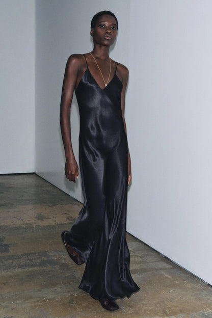 LONG SATIN DRESS