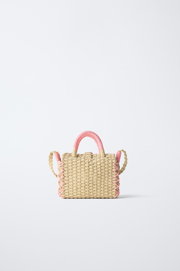 RAFFIA EFFECT FLOWER BAG
