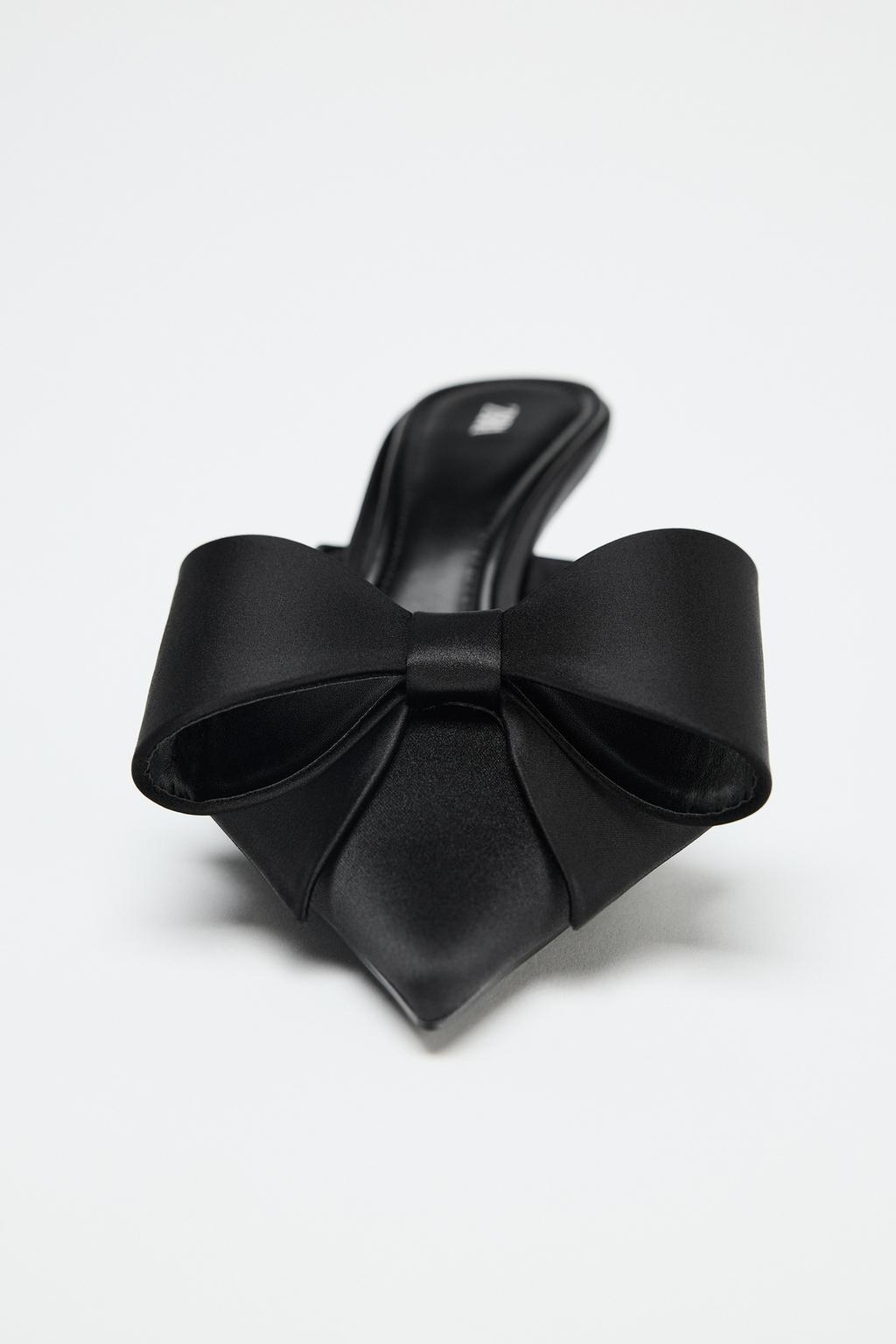 BOW HIGH-HEEL MULES