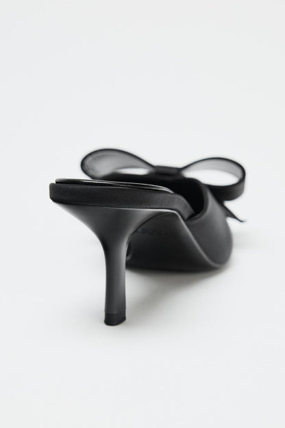 BOW HIGH-HEEL MULES