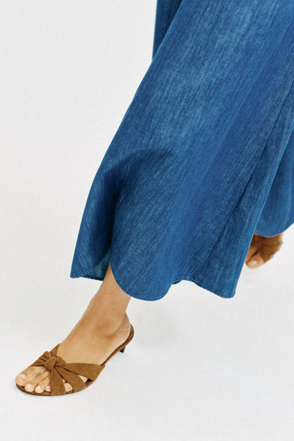 LEATHER MULE SANDALS WITH KNOT