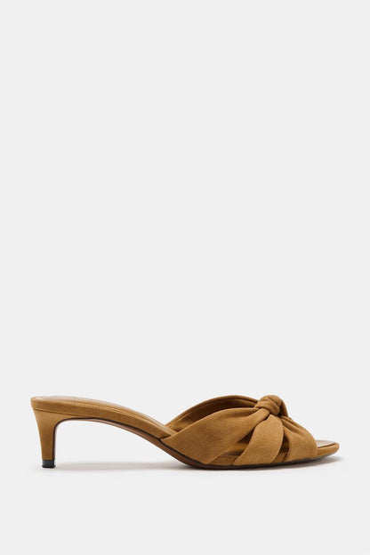 LEATHER MULE SANDALS WITH KNOT