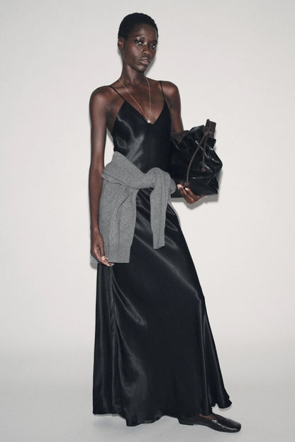LONG SATIN DRESS