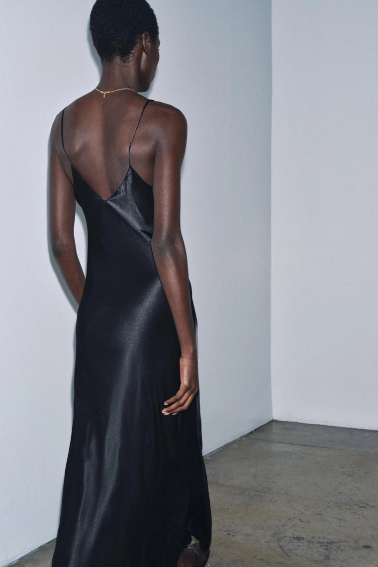 LONG SATIN DRESS
