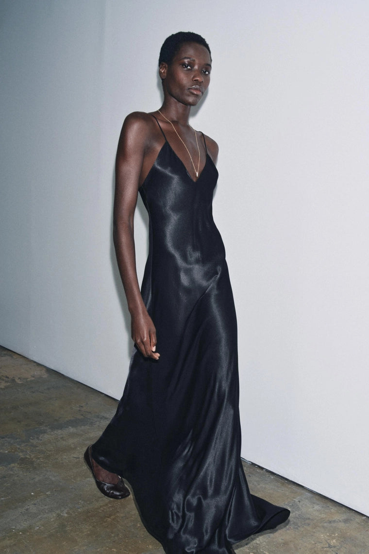 LONG SATIN DRESS