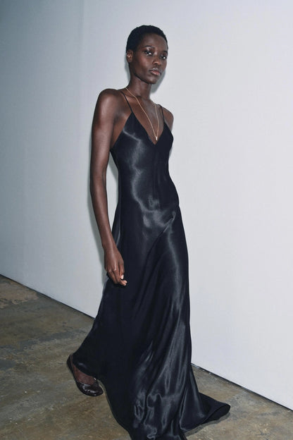LONG SATIN DRESS