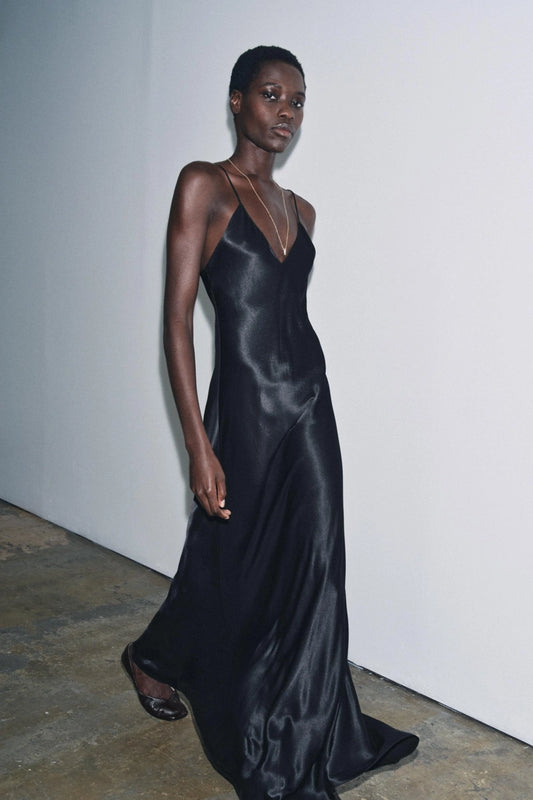 LONG SATIN DRESS