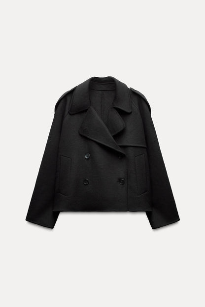 CROPPED WOOL COAT