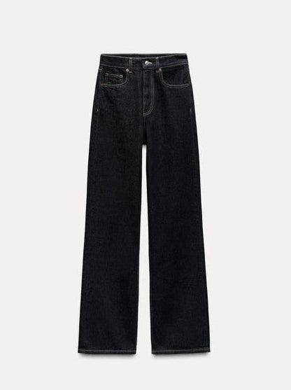 HIGH-WAIST WIDE-LEG FULL-LENGTH JEANS