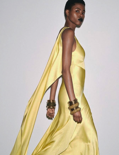 SATIN DRESS WITH SCARF BACK DETAIL