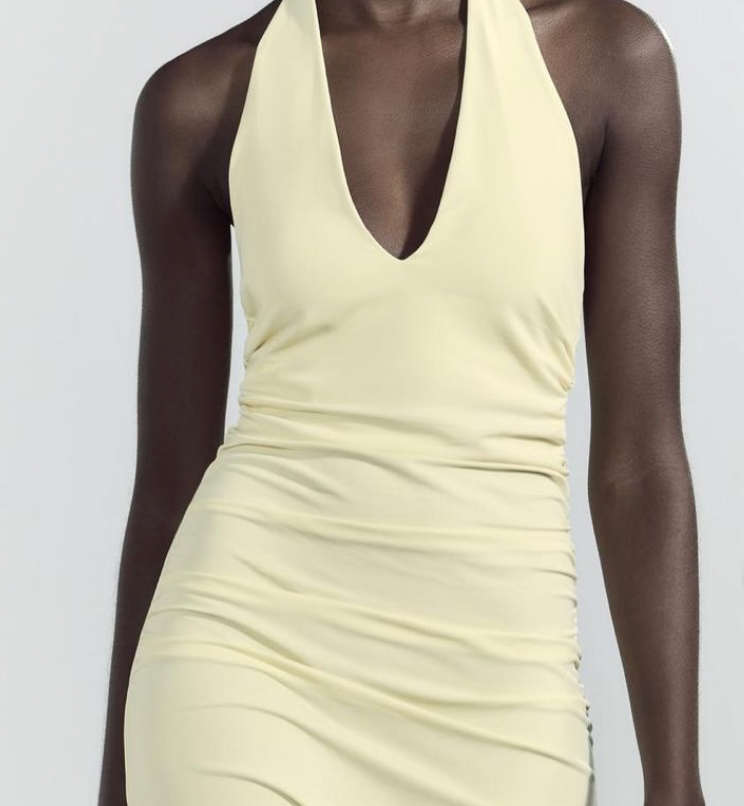 POLYAMIDE HALTER LONG DRESS