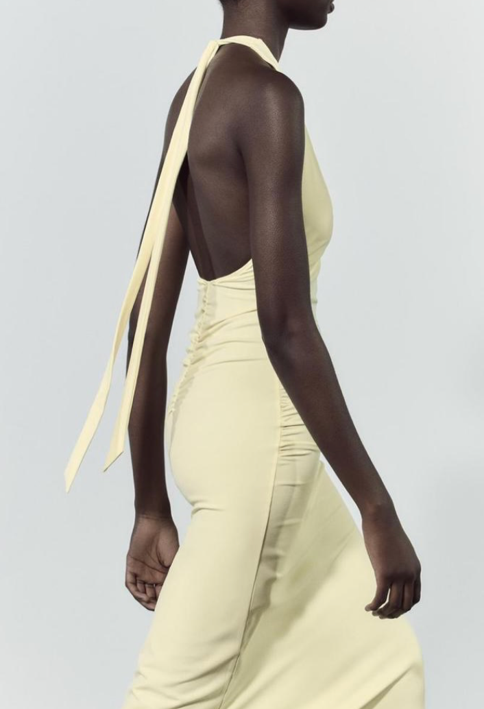POLYAMIDE HALTER LONG DRESS