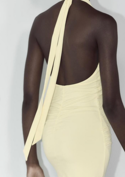 POLYAMIDE HALTER LONG DRESS